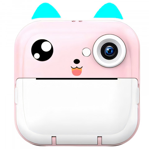 
Terminis spausdintuvas vaikams su kamera, garsiakalbiu, 5 žaidimais, Mini Cat, 11 ritinėlių - rožinis
