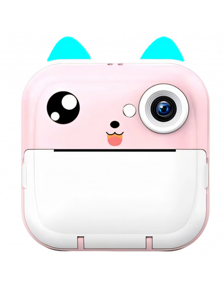 
Terminis spausdintuvas vaikams su kamera, garsiakalbiu, 5 žaidimais, Mini Cat, 11 ritinėlių - rožinis
