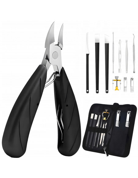 
Manikiūro ir pedikiūro nagų priežiūros įrankių rinkinys, nagų dildė, žnyplės – 8 dalių rinkinys.
