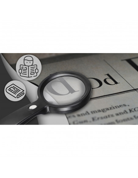 
Apšviestas skaitymo didintuvas, 10 kartų didinimas, 18 šviesos diodų, 85 mm
