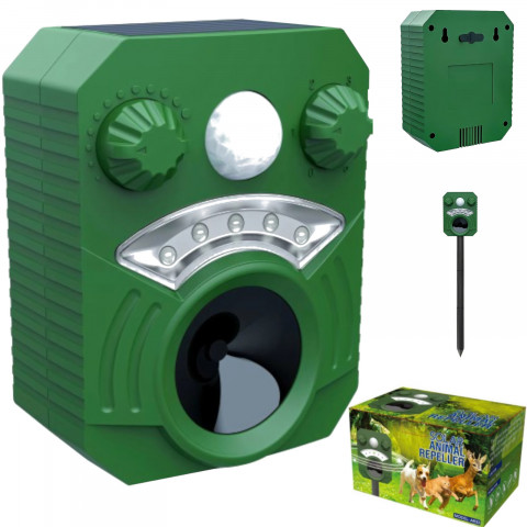 
Ultragarsinis saulės šviesos gyvūnų atbaidiklis graužikams, kiaunės, pelėms
