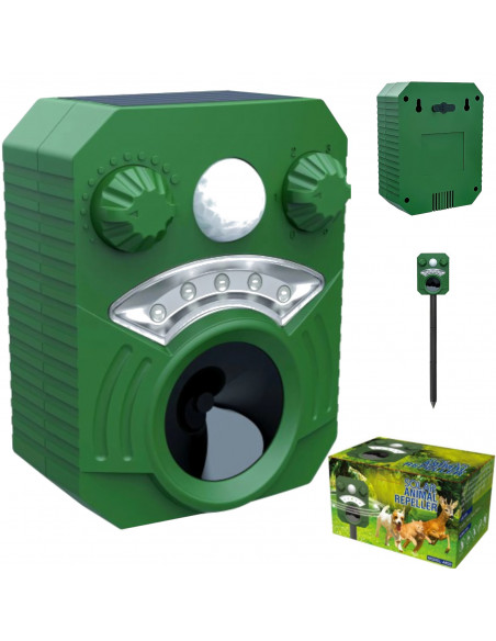 
Ultragarsinis saulės šviesos gyvūnų atbaidiklis graužikams, kiaunės, pelėms
