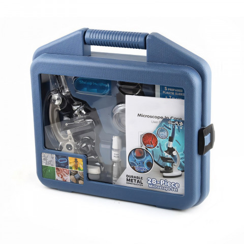 
Optinis mikroskopas su 300/ 600/ 1200 kartų didinimu, apšvietimu ir priedais – rinkinys
