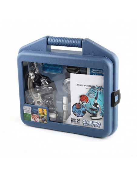 
Optinis mikroskopas su 300/ 600/ 1200 kartų didinimu, apšvietimu ir priedais – rinkinys
