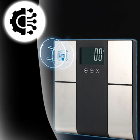 
Analitinės vonios svarstyklės su riebalų, vandens, raumenų, KMI, kcal ir LCD ekranu, iki 225 kg matavimo funkcija
