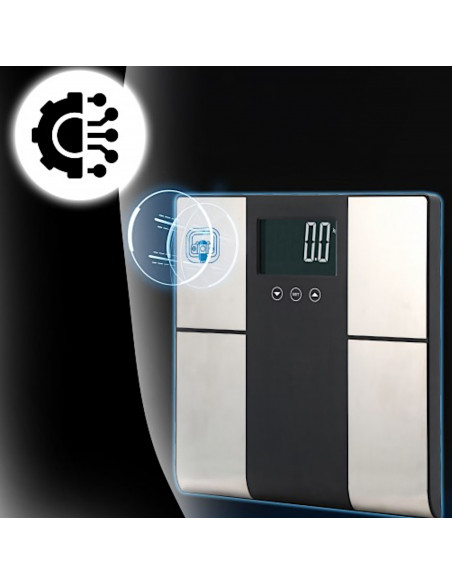 
Analitinės vonios svarstyklės su riebalų, vandens, raumenų, KMI, kcal ir LCD ekranu, iki 225 kg matavimo funkcija
