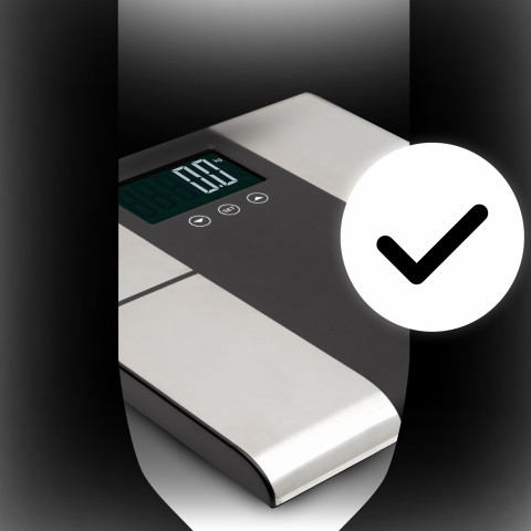 
Analitinės vonios svarstyklės su riebalų, vandens, raumenų, KMI, kcal ir LCD ekranu, iki 225 kg matavimo funkcija
