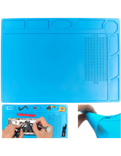 
Antistatinis silikoninis stalo kilimėlis litavimui su organizatoriumi 320 x 230 mm
