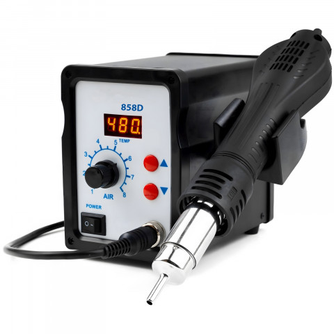 
Karšto oro litavimo stotelė su 7 litavimo antgaliais, 100–480 °C, 800 W
