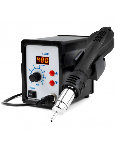 
Karšto oro litavimo stotelė su 7 litavimo antgaliais, 100–480 °C, 800 W
