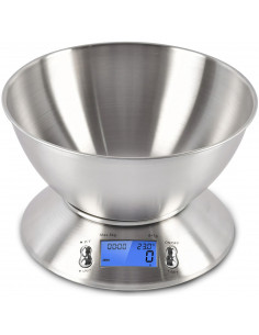 
Elektroninės virtuvės svarstyklės su dubeniu ir termometru, PLIENINĖS, 1,8 l, 1-5000 g / 1 g
