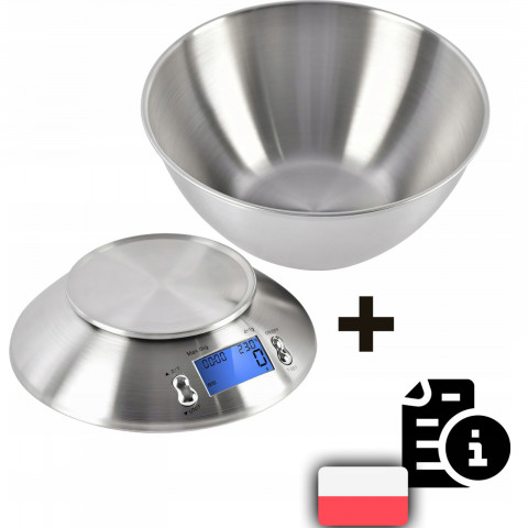 
Elektroninės virtuvės svarstyklės su dubeniu ir termometru, PLIENINĖS, 1,8 l, 1-5000 g / 1 g
