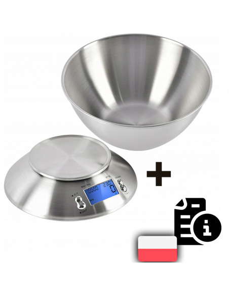 
Elektroninės virtuvės svarstyklės su dubeniu ir termometru, PLIENINĖS, 1,8 l, 1-5000 g / 1 g
