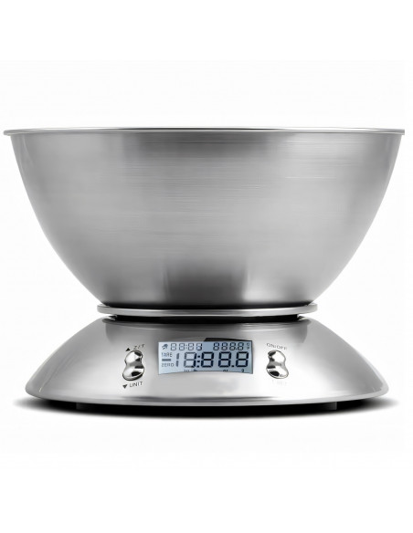 
Elektroninės virtuvės svarstyklės su dubeniu ir termometru, PLIENINĖS, 1,8 l, 1-5000 g / 1 g
