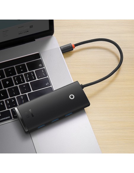 Lite serijos HUB adapteris USB-C HDMI 4x USB 3.0 20cm juodas Lite serijos HUB adapteris USB-C HDMI 4x USB 3.0 20cm juodas