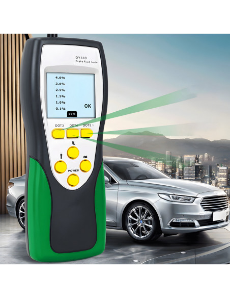 
DOT3 / DOT4 / DOT5.1 stabdžių skysčio testeris su zondu ir LCD ekranu
