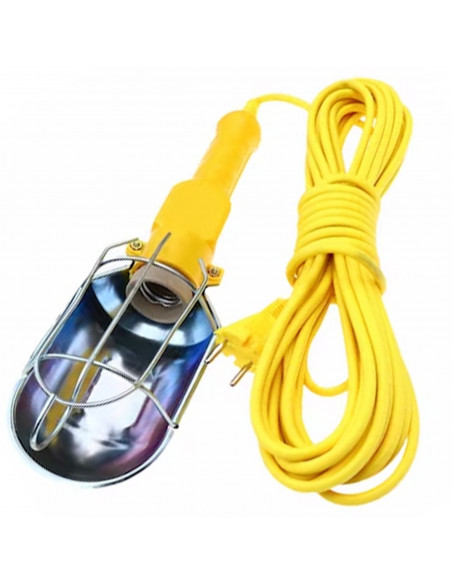 
Dirbtuvių kanalo šviestuvas su E27 sriegiu ir 10 m laidu
