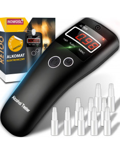 
Puslaidininkinis elektroninis LCD alkotesteris su 10 kandiklių
