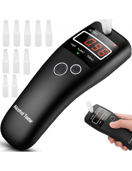 
Puslaidininkinis elektroninis LCD alkotesteris su 10 kandiklių
