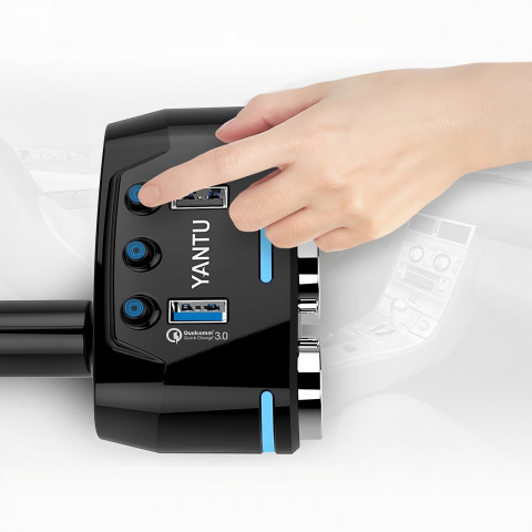 
Cigarečių žiebtuvėlio lizdo skirstytuvas-įkroviklis 2x USB-A LCD 12/ 24 V 100 W
