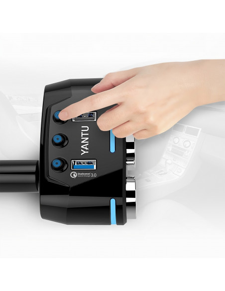 
Cigarečių žiebtuvėlio lizdo skirstytuvas-įkroviklis 2x USB-A LCD 12/ 24 V 100 W
