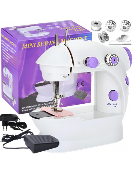 
Mini siuvimo mašina vaikams su 2 greičiais ir LED apšvietimu - rinkinys
