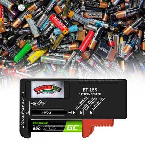
Analoginis akumuliatoriaus matuoklio testeris R6 / R3 / R14 / R20 / CR / R9
