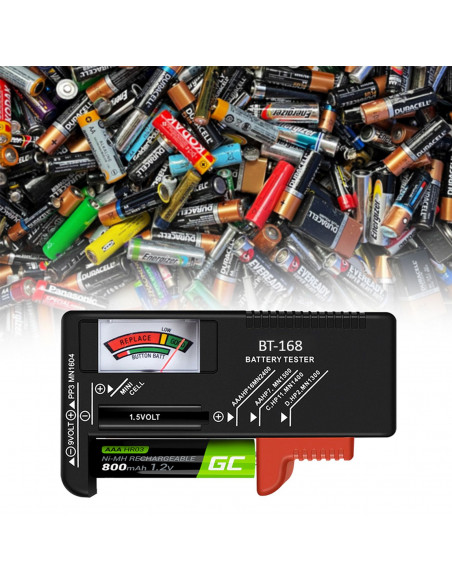 
Analoginis akumuliatoriaus matuoklio testeris R6 / R3 / R14 / R20 / CR / R9
