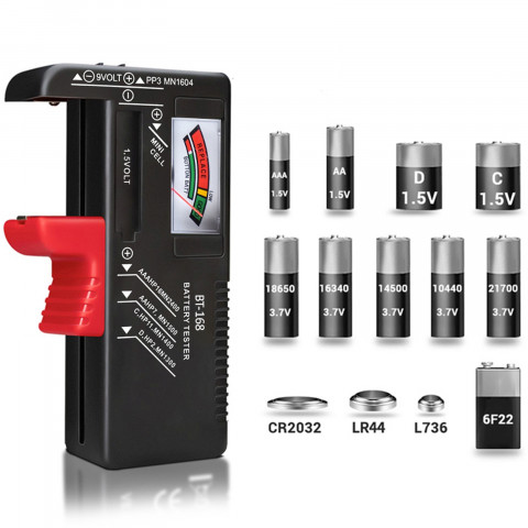 
Analoginis akumuliatoriaus matuoklio testeris R6 / R3 / R14 / R20 / CR / R9
