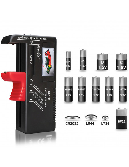 
Analoginis akumuliatoriaus matuoklio testeris R6 / R3 / R14 / R20 / CR / R9
