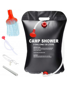 
Saulės energija varomas dušas stovyklavimui, stovyklavimui ar naudojimui lauke, 20 l
