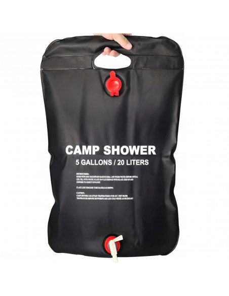 
Saulės energija varomas dušas stovyklavimui, stovyklavimui ar naudojimui lauke, 20 l
