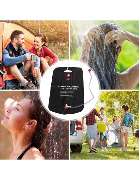 
Saulės energija varomas dušas stovyklavimui, stovyklavimui ar naudojimui lauke, 20 l
