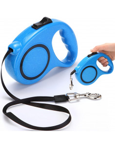 
Automatinis ištraukiamas juostinis pavadėlis su spyna šunims iki 15 kg, 5 m - mėlynas
