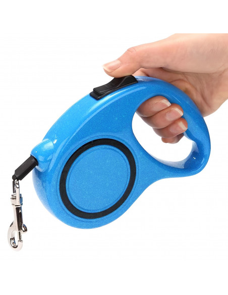 
Automatinis ištraukiamas juostinis pavadėlis su spyna šunims iki 15 kg, 5 m - mėlynas
