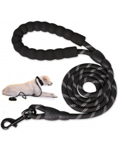 
Tvirtas šunų dresūros pavadėlis su šviesą atspindinčiais įdėklais, 1,5 m
