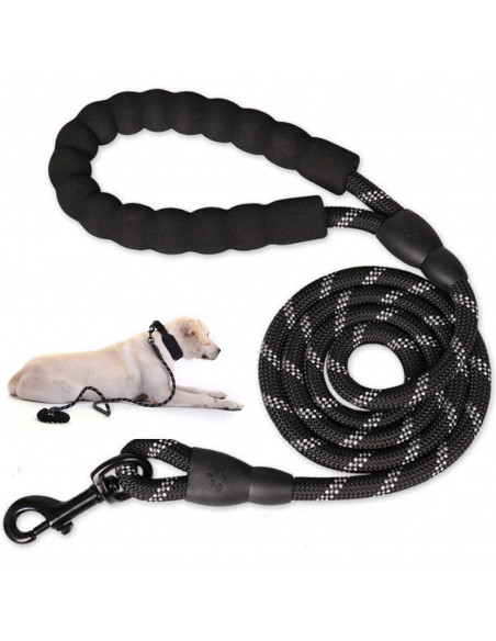 
Tvirtas šunų dresūros pavadėlis su šviesą atspindinčiais įdėklais, 1,5 m
