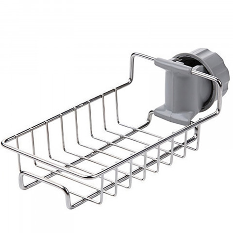 
Kriauklės maišytuvo lentynėlė kempinėms, pritvirtinta prie kriauklės
