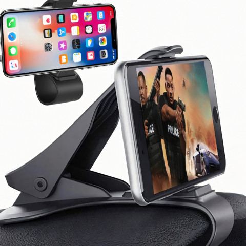 
Automobilinis telefono laikiklis su segtuku, skirtas prietaisų skydeliui (4-6,5 colių).
