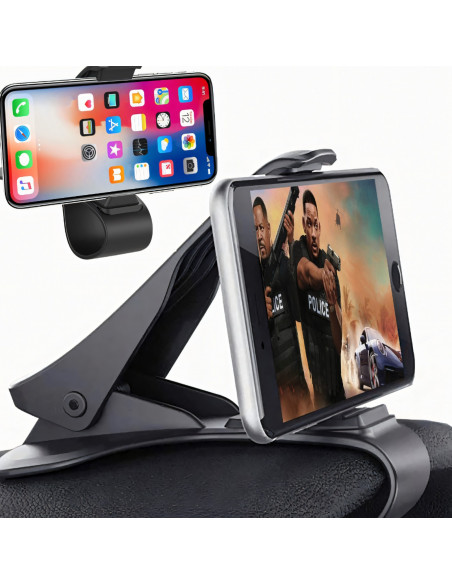 
Automobilinis telefono laikiklis su segtuku, skirtas prietaisų skydeliui (4-6,5 colių).
