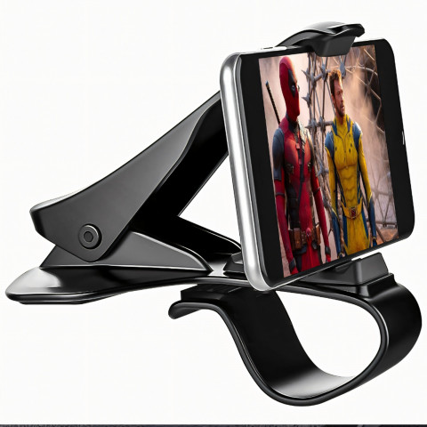 
Automobilinis telefono laikiklis su segtuku, skirtas prietaisų skydeliui (4-6,5 colių).
