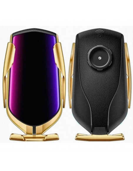 
Automobilinis laikiklis su telefono įkrovikliu oro išleidimo angai - juodas ir auksinis
