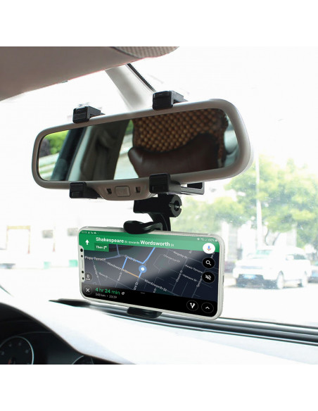 
Automobilinis telefono laikiklis galinio vaizdo veidrodėliui
