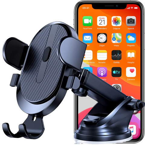 
Automobilinis telefono laikiklis prietaisų skydeliui, priekiniam stiklui, 4-8 colių

