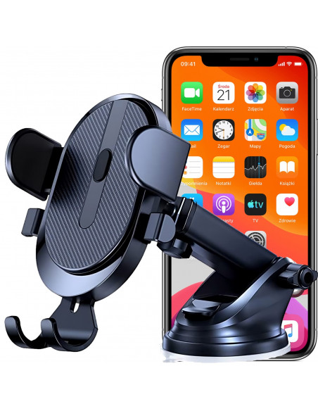 
Automobilinis telefono laikiklis prietaisų skydeliui, priekiniam stiklui, 4-8 colių
