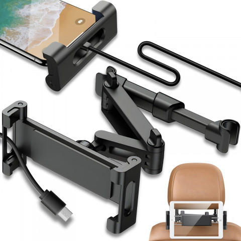 
Teleskopinis automobilio galvos atramos laikiklis telefonui ir planšetiniam kompiuteriui
