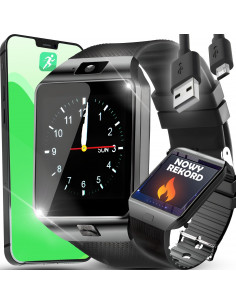 
Išmanusis laikrodis su SIM kortele, „Bluetooth“ ryšiu ir „microSD“ kamera
