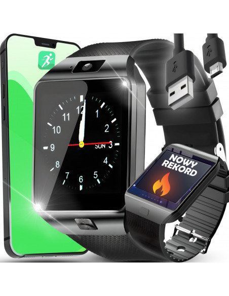 
Išmanusis laikrodis su SIM kortele, „Bluetooth“ ryšiu ir „microSD“ kamera
