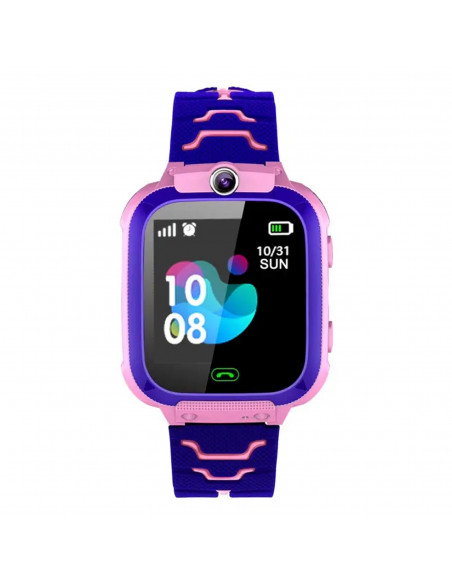 
Išmanusis laikrodis vaikams, kamera, žibintuvėlis, GPS, SOS, microSIM - rožinis
