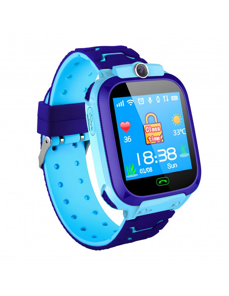 
Išmanusis laikrodis vaikams su SIM kortele, GPS vietos nustatymu, SOS kamera, žibintuvėliu – mėlynas
